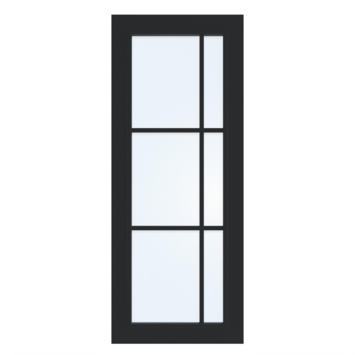 Arne & Bodil binnendeur ABD504 blank glas - diep zwart afgelakt
