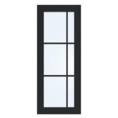Arne & Bodil binnendeur ABD504 blank glas - diep zwart afgelakt