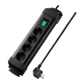 Handson stekkerdoos 4-voudig met schakelaar zwart 1,8 m