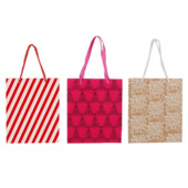 Kerst cadeau zak divers bruin licht roze en donker roze 17 x 22 cm per stuk