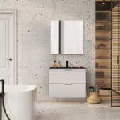 Atlantic wastafelonderkast Raff wit ribbelfront 80 x 45,2 x 63,5 cm