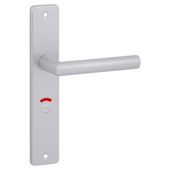 Karwei deurkruk set Greece recht schild vrij-bezet sluiting 63/8 mm ANOX aluminium mat