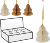 Kerstdecoratie hanger kerstboom papier divers 8 cm per stuk