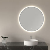 Marho Mavri badkamerspiegel verlichting dimbaar mat zwart Ø 100 cm