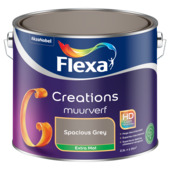 Flexa Creations muurverf extra mat spacious grey 2,5 l