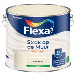 Flexa Strak op de Muur muurverf mat roomwit 2,5 liter