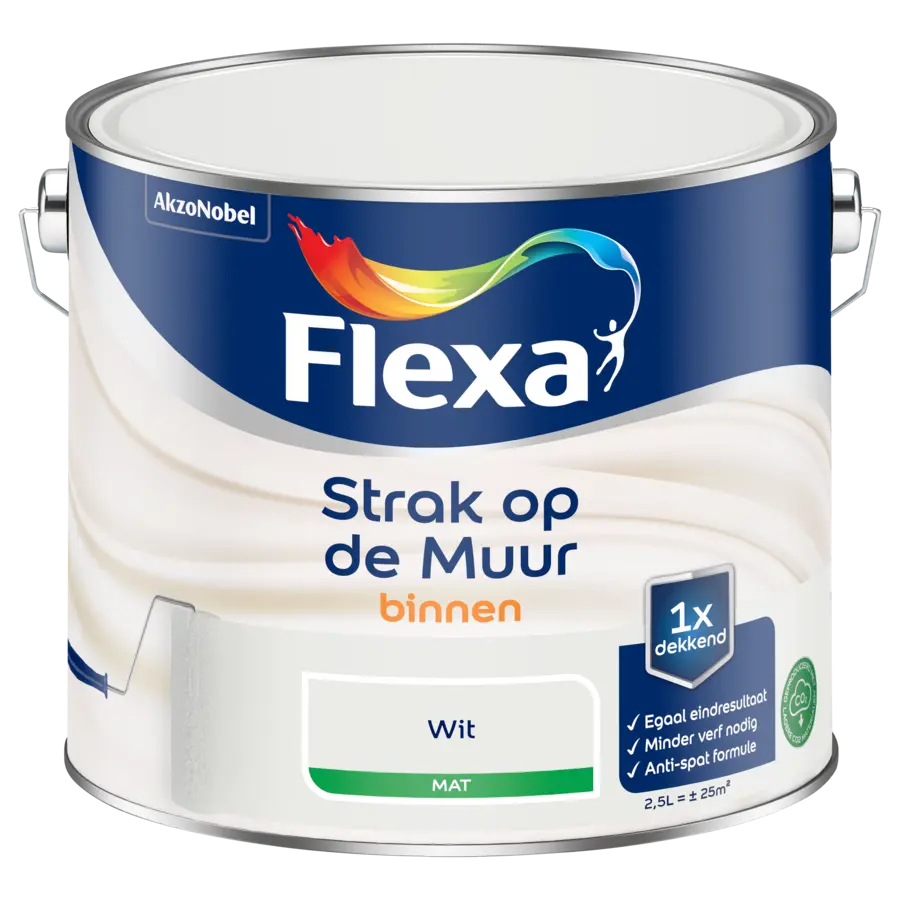 Flexa Strak op de Muur muurverf wit 2,5 l
