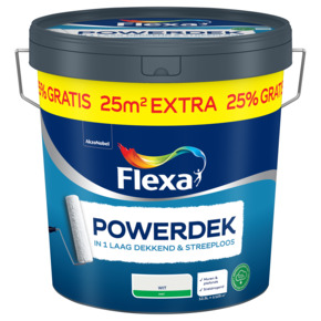 Flexa Powerdek muurverf mat wit 10 liter + 25% GRATIS