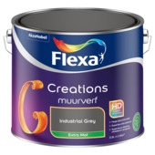 Flexa Creations muurverf extra mat industrial grey 2,5 liter
