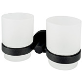 Haceka Kosmos  tandenborstelhouder beker dubbel mat zwart