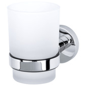 Haceka enkele tandenborstelhouder beker Kosmos glas chroom