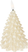 Kerstdecoratie LED kaars boom goud paraffine 11 cm op batterij