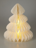 Kerstdecoratie figuur papieren boom met warm wit LED verlichting op batterij 40 cm