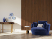 Lattenwand Decowall Acoustic Ellips ton sur ton walnoot 260x30cm, 2 stuks (1.56m²)