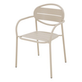 Tuinstoel Sophie beige metaal 56,5 x 54 x 78 cm