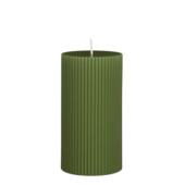 Pilaar kaars donker groen - h13xd7cm