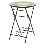 Bistrotafel Athens olijf zwart staal 58 x 58 cm inklapbaar