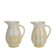 Kruik geel bloemen h21,8cm - per stuk