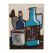 Muurdecoratie blauw FSC Mix - l31xb41xh3cm