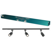 Philips EasyLink spot railverlichting starterkit Shea 1 meter rail 3 spots 5W GU10 fitting zwart