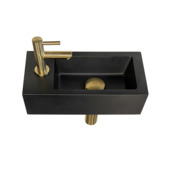 Marho fonteinset compleet links Ondine S mini zwart + geborsteld messing