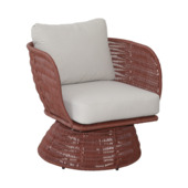 Tuinstoel kuip Celine terracotta/beige 75 x 80 x 80 cm