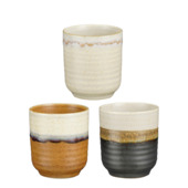 Ethan beker off white zwart terra - h9xd7,5cm - per stuk