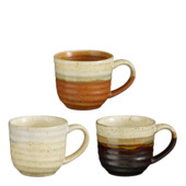 Ethan beker off white zwart terra - h7xd8cm - per stuk