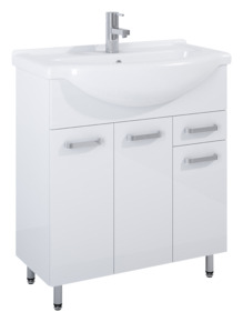 Atlantic badmeubelset Emin hoogglans wit 75 cm