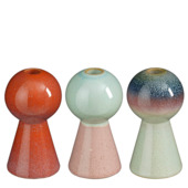 Kandelaar oranje l.groen blauw - h15xd8,5cm - per stuk