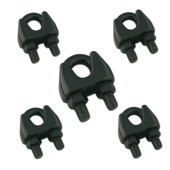 Staaldraad klemset 4mm RVS Zwart 5st