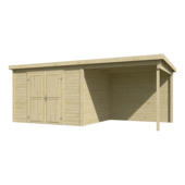 Tuinhuis met overkapping Kjeld vurenhout onbehandeld 550 x 250 cm