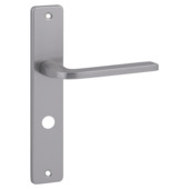 Karwei deurkruk set Enzo recht schild vrij-bezet sluiting 63/8 mm RVS look aluminium