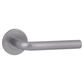 Karwei deurkruk set Gino rond rozet RVS look aluminium