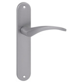 Karwei deurkruk set Stefanie ovaal blind schild RVS look aluminium