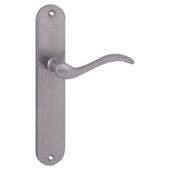 Karwei deurkruk set Rita ovaal blind schild RVS look messing