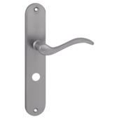 Karwei deurkruk set Rita ovaal schild vrij-bezet sluiting 63/8 mm RVS look messing