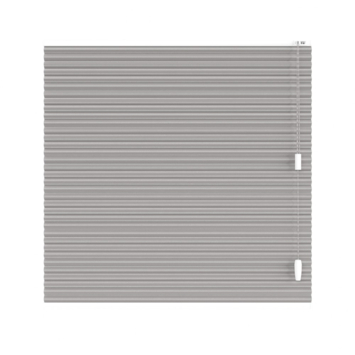 KARWEI dubbel plisségordijn gewoon raam 28644 grijs structuur transparant op maat