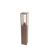 QAZQA staande buitenlamp Charlois 1-lichts 40W E27 roestbruin aluminium 80 cm