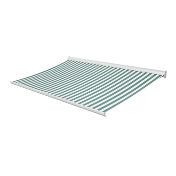 Knikarmscherm Staccato streep groen/wit (kleurnr. 315420) op maat