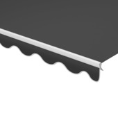 Schulprand (volant) golf effen donker rood/zwart (kleurnr. U768) op maat