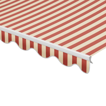 Schulprand (volant) golf streep rood/crème (kleurnr. 315550) op maat