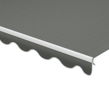 Schulprand (volant) golf effen grijs (kleurnr. U343) op maat