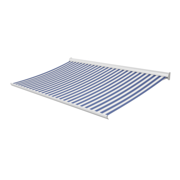 Knikarmscherm Staccato streep blauw/wit (kleurnr. 8556) op maat