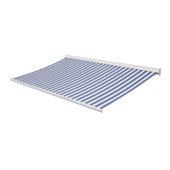 Knikarmscherm Staccato streep blauw/wit (kleurnr. 8556) op maat