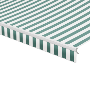 Schulprand (volant) recht streep groen/wit (kleurnr. 315420) op maat
