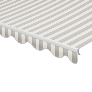 Schulprand (volant) golf streep grijs (kleurnr. 8931) op maat