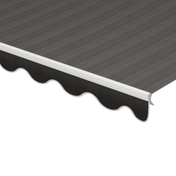 Schulprand (volant) golf gemêleerd zwart (kleurnr. 338665) op maat