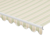 Schulprand (volant) golf streep groen/crème (kleurnr. 8614) op maat