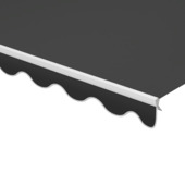 Schulprand (volant) golf effen zwart (kleurnr. 6028) op maat